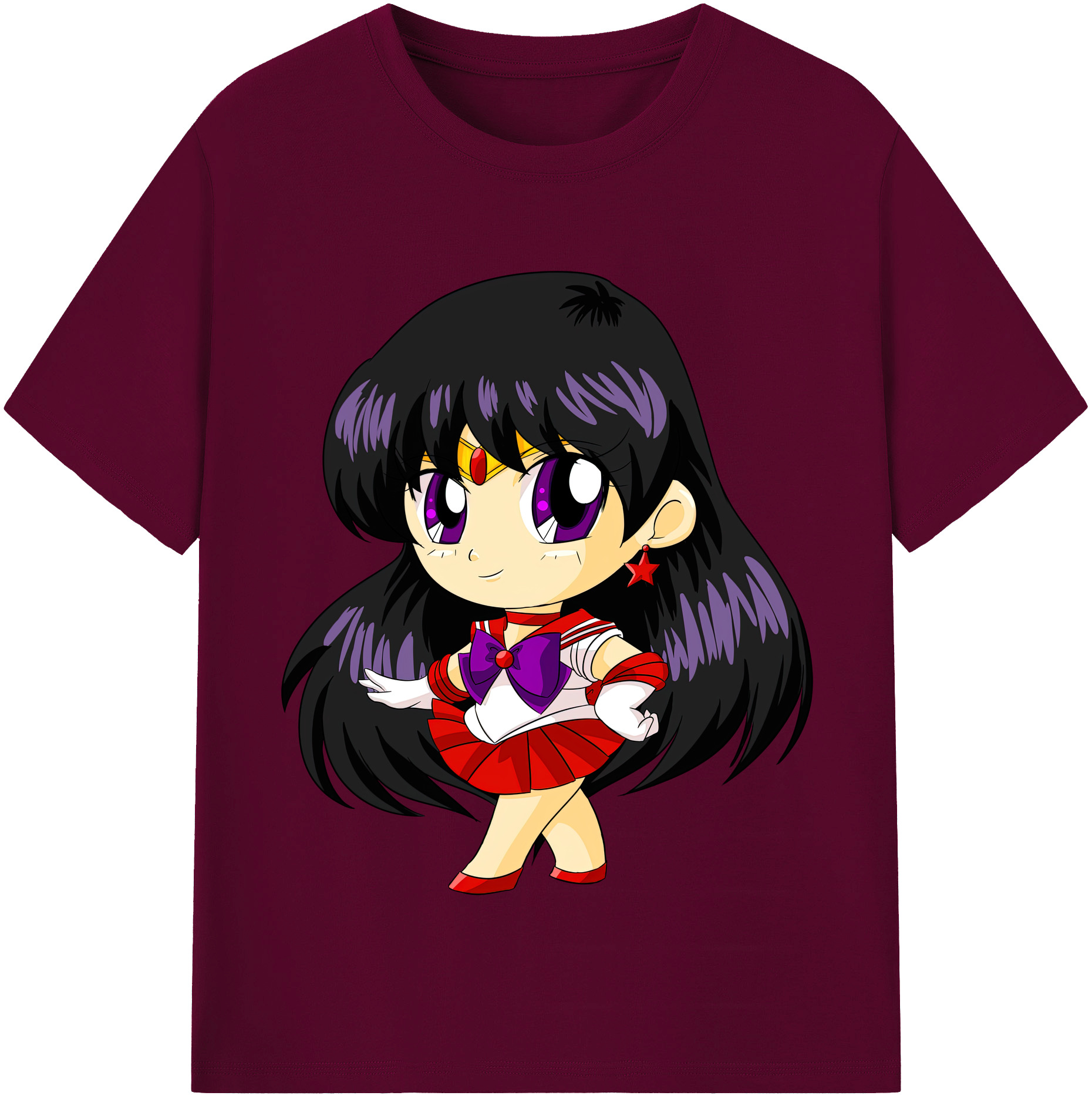 （画像用） 美少女戦士セーラームーン 火野レイ ひの レイ Sailor Moon Hino Rei （セーラーマーズ,Sailor Mars） レディースカジュアルプリントTシャツ（綿100％）